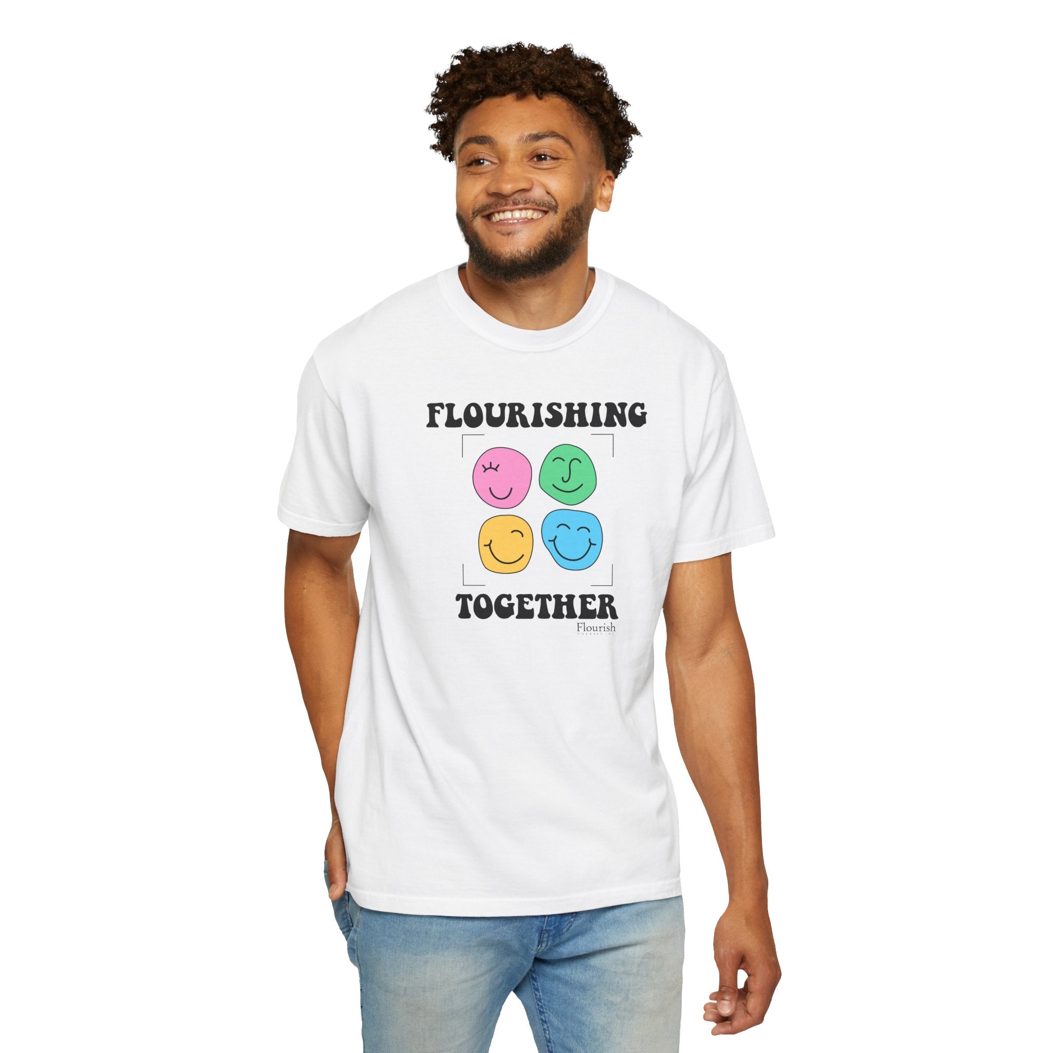 Faces Flourishing Together T-Shirt - Flourish Therapy Collection